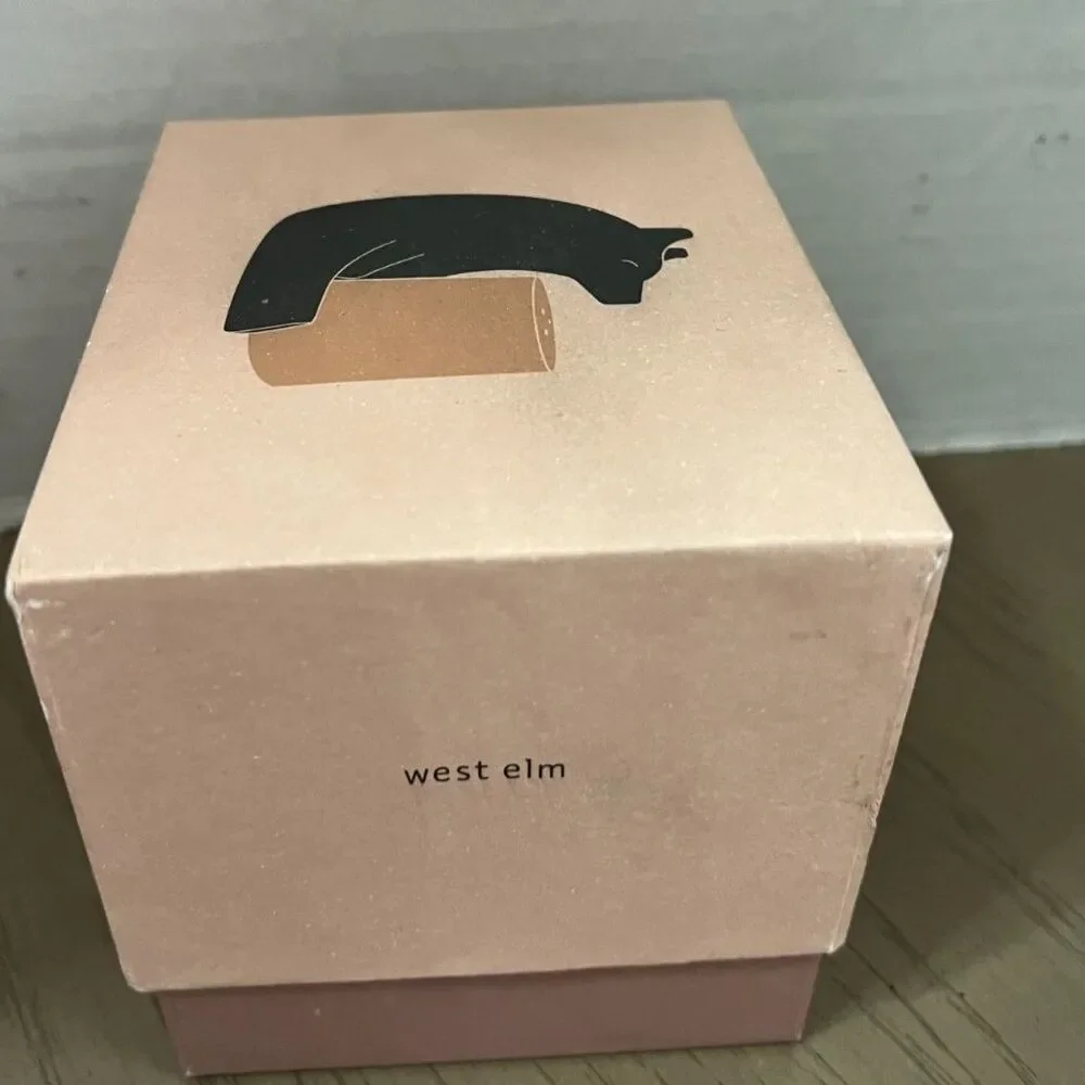 West Elm Bear Salt & Pepper Shakers Cast Iron & Wood New